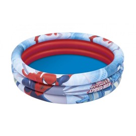 Alberca Inflable Spiderman red 3anillos roja c/azul y gris 1.22x30cm(48x12pulg)