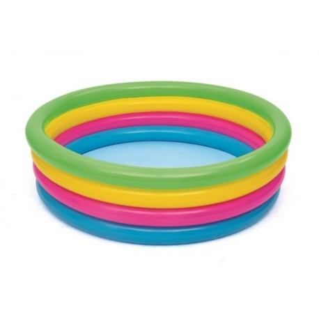 Alberca Inflable arcoiris red 3anillos 1.57x46cm(62x18pulg)